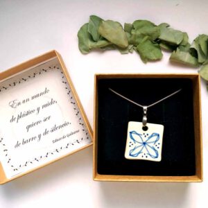 Colgante cerámica Cuadrado Flor