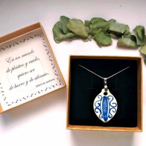 Colgante cerámica Hoja Ondas