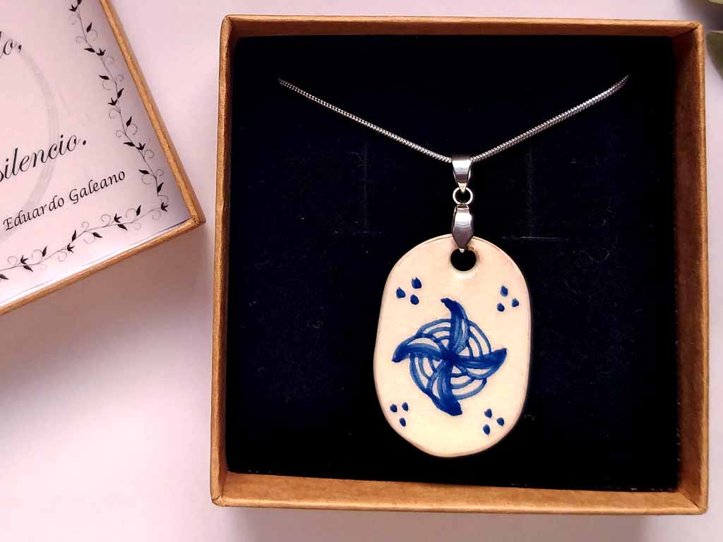 Colgante cerámica Placa Flor - Imagen 3