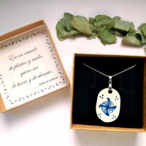 Colgante cerámica Placa Flor