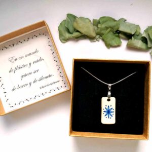 Colgante cerámica Rectangular Flor