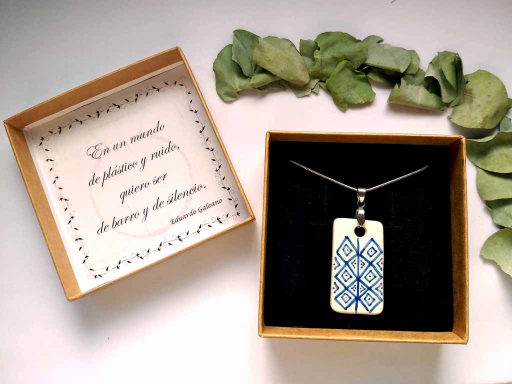 Colgante cerámica Rectangular Rombos