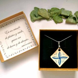 Colgante cerámica Rombo Flor