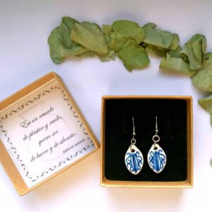 Pendientes cerámica Hoja Ondas