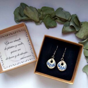 Pendientes cerámica Lágrima Puntos