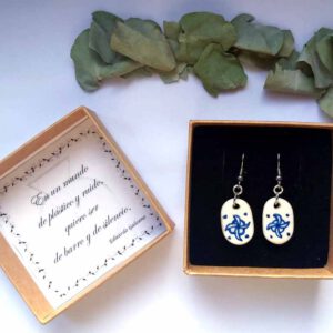 Pendientes cerámica Placa Flor