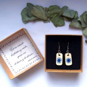 Pendientes cerámica Rectangulares Flor