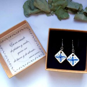 Pendientes cerámica Rombos Flor